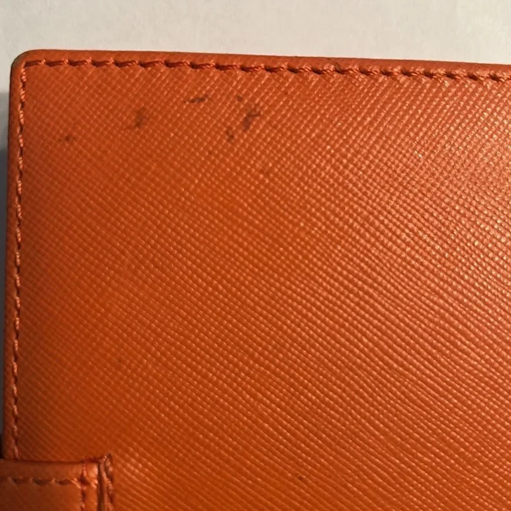 Lanvin Orange Agenda Wallet Notebook
